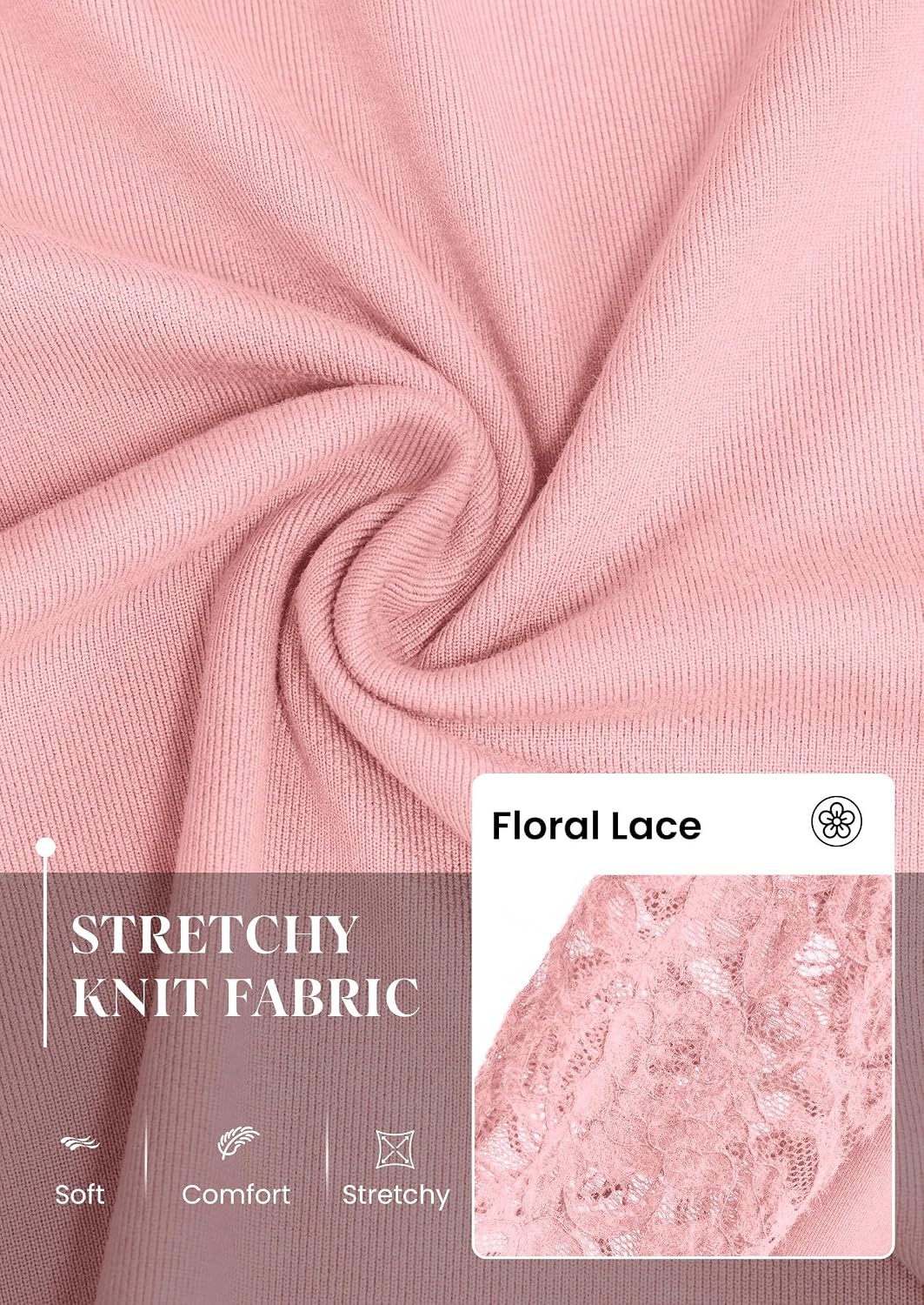 image:imagePRETTYGARDEN Sheer Lace Raglan Long Sleeve Shirts for Women Soft Stretchy KnitSee Through Floral SleevesCrewneck Fitted TshirtsGoing Out TopsNight Out LayerFall Fashion ClothingPink
