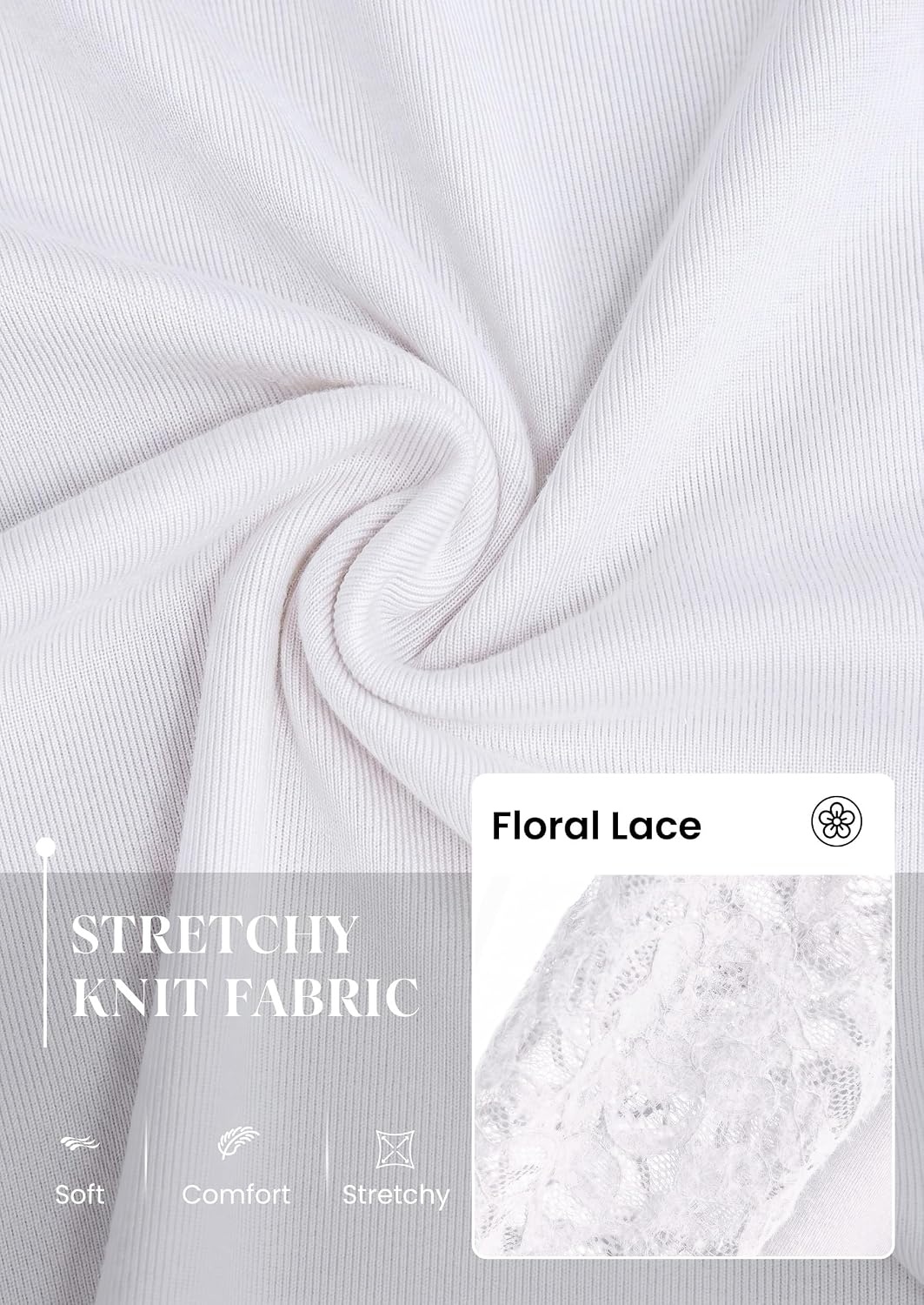 image:imagePRETTYGARDEN Sheer Lace Raglan Long Sleeve Shirts for Women Soft Stretchy KnitSee Through Floral SleevesCrewneck Fitted TshirtsGoing Out TopsNight Out LayerFall Fashion ClothingWhite