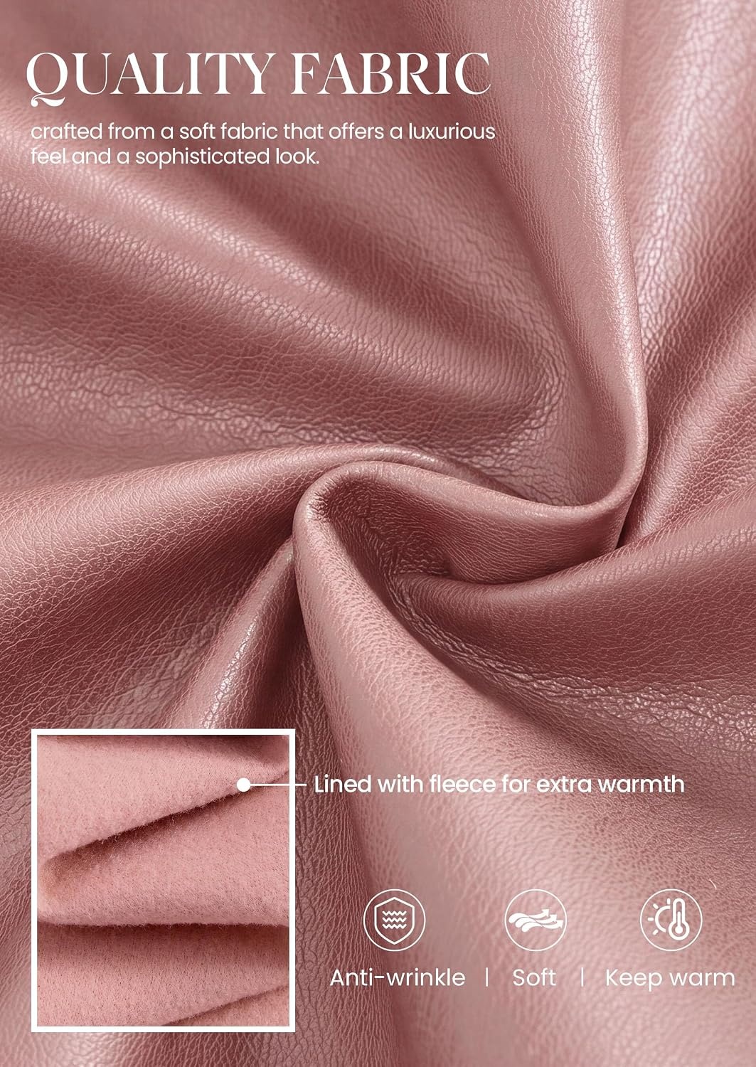 image:imagePRETTYGARDEN Womens Faux Leather High Waisted Midi Skirt Flowy A Line Pleated Skirts Elegant Swing Flared Work Business Casual Outfits Fall Winter Fashion ClothesDusty Pink
