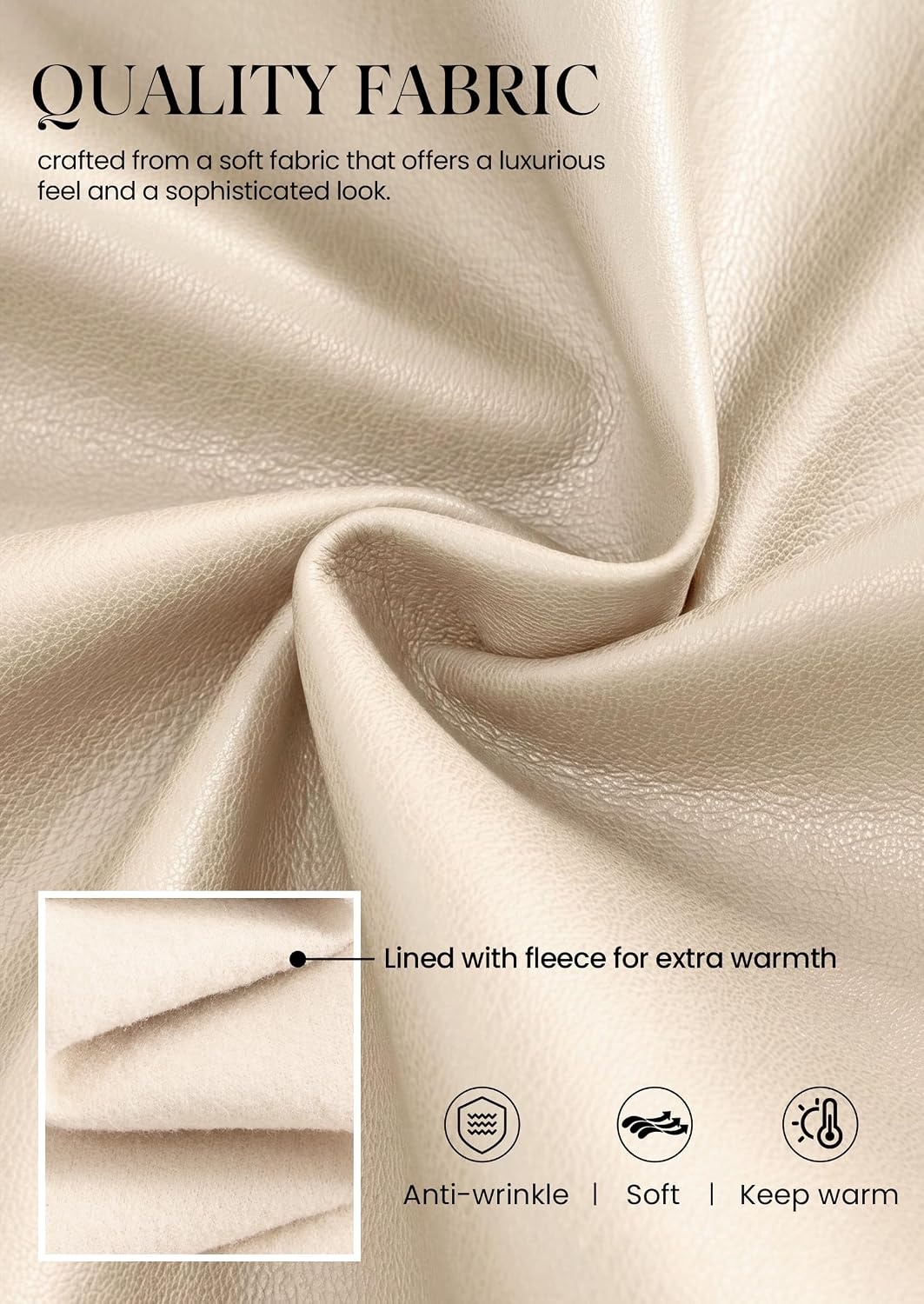 image:imagePRETTYGARDEN Womens Faux Leather High Waisted Midi Skirt Flowy A Line Pleated Skirts Elegant Swing Flared Work Business Casual Outfits Fall Winter Fashion ClothesBeige