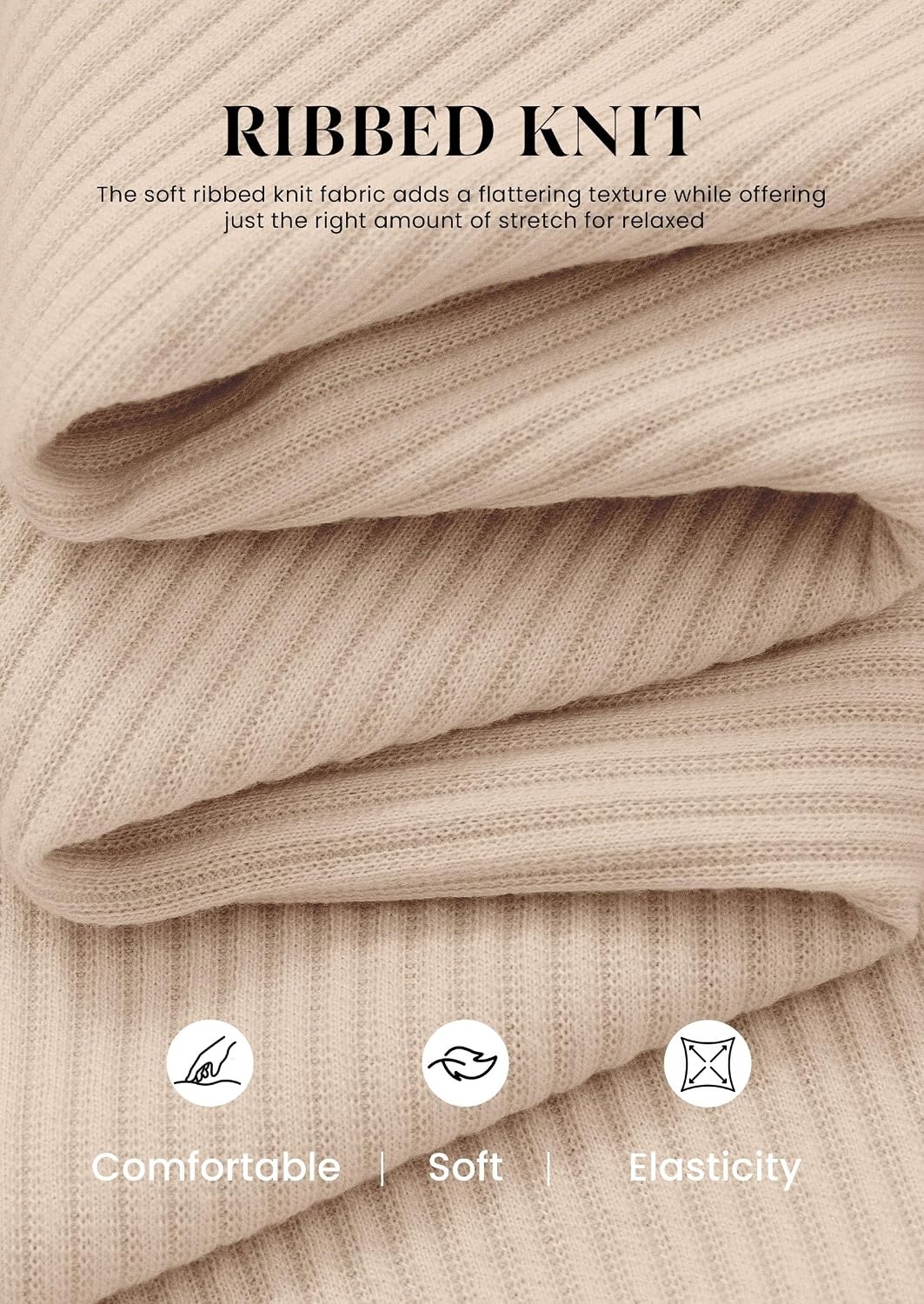 image:imagePRETTYGARDEN Sweatsuits Women 2 Piece Airport Travel Outfits Ribbed Knit Lounge Sets Casual Athleisure Wear Matching Long Sleeve Shirts amp Wide Leg Pants Pockets Fall Winter ClothesApricot