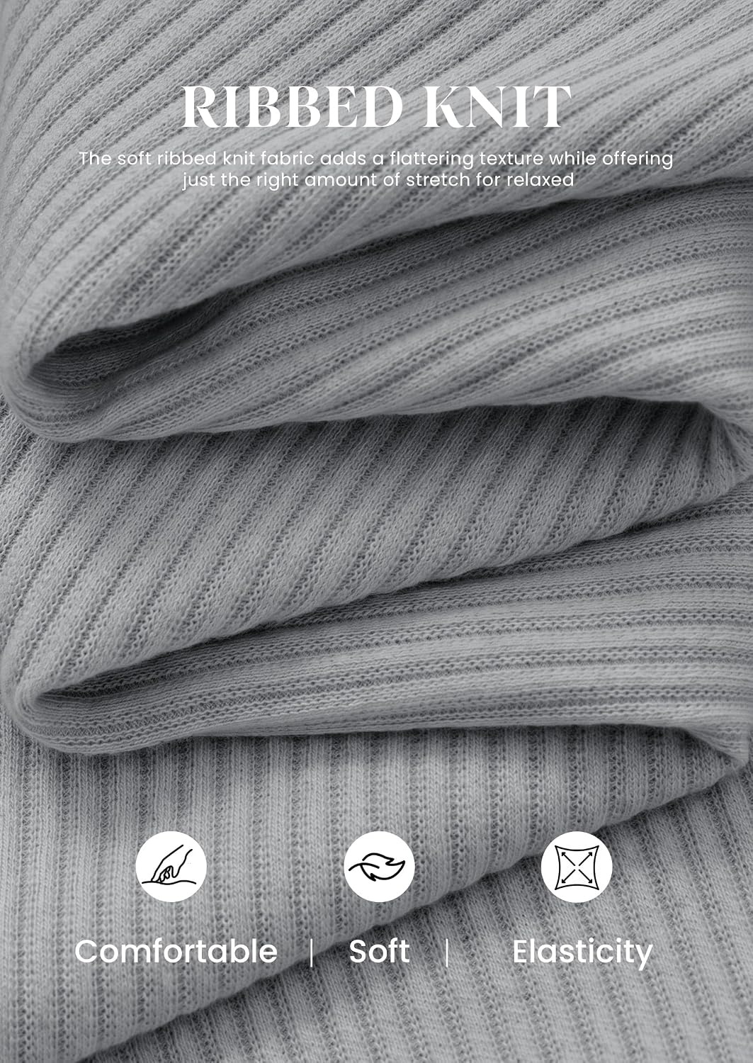 image:imagePRETTYGARDEN Sweatsuits Women 2 Piece Airport Travel Outfits Ribbed Knit Lounge Sets Casual Athleisure Wear Matching Long Sleeve Shirts amp Wide Leg Pants Pockets Fall Winter ClothesGrey