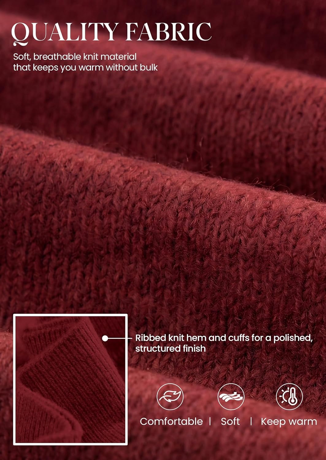 image:imagePRETTYGARDEN V Neck Wrap Sweaters for Women Fall Outifts Pullover Long Sleeve Knit TopsCross V Neck with Hidden SnapTie WaistCozy Warm Winter Clothes for WorkTravelVacationGoing OutWine Red