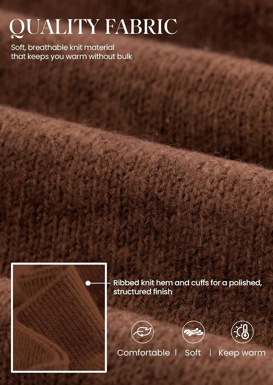 image:imagePRETTYGARDEN V Neck Wrap Sweaters for Women Fall Outifts Pullover Long Sleeve Knit TopsCross V Neck with Hidden SnapTie WaistCozy Warm Winter Clothes for WorkTravelVacationGoing OutBrown