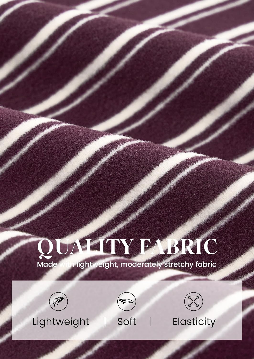 image:imagePRETTYGARDEN Women 2 Piece Striped Lounge Sets Soft Cozy Knit Matching Airport Travel Outfits Long Sleeve Shirts Wide Leg Pants Pockets Fall Winter Comfy Casual ClothesStriped Dark Brown White