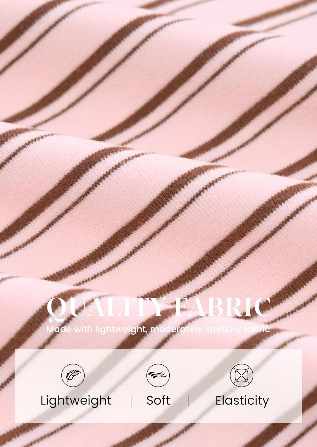 image:imagePRETTYGARDEN Women 2 Piece Striped Lounge Sets Soft Cozy Knit Matching Airport Travel Outfits Long Sleeve Shirts Wide Leg Pants Pockets Fall Winter Comfy Casual ClothesStriped Pink Brown