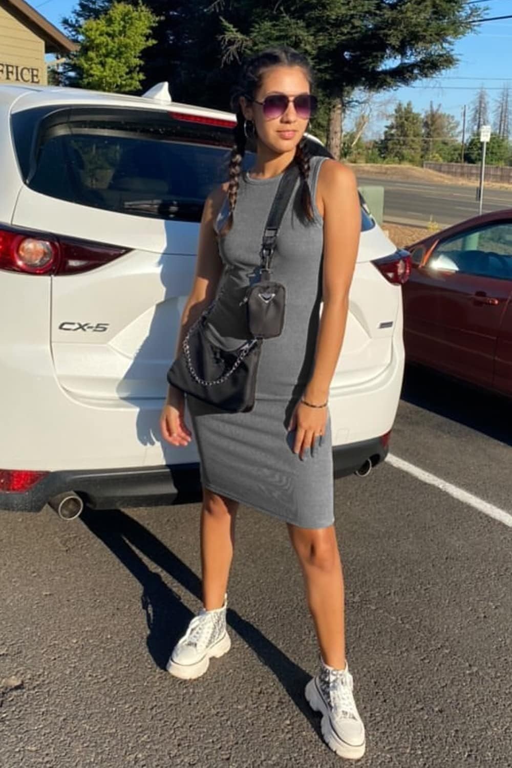 image:imagePRETTYGARDEN Womens Summer Ribbed Bodycon Midi Dresses Soft Stretchy Knit Sleeveless Tank Dress Slim Fitted Elegant Spring Outfit for Work Vacation Travel Date Night PartyGrey