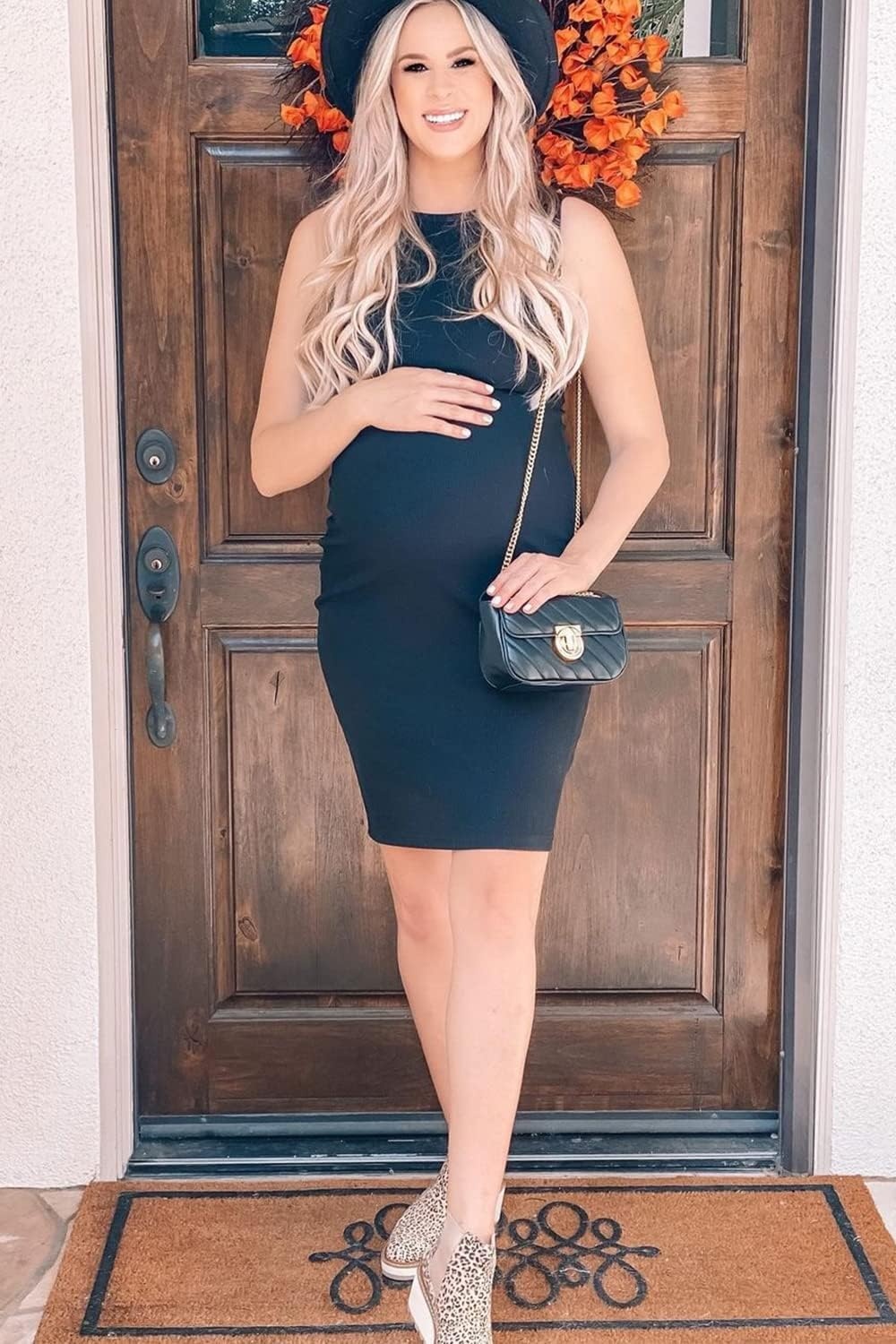 image:imagePRETTYGARDEN Womens Summer Ribbed Bodycon Midi Dresses Soft Stretchy Knit Sleeveless Tank Dress Slim Fitted Elegant Spring Outfit for Work Vacation Travel Date Night PartyBlack