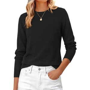 PRETTYGARDEN Womens Fall Basic Long Sleeve Sweater | Soft Knit Fabric, Classic Crew Neck Sweaters, Loose Fit Sweater, Casual Going Out Outfits, 2026 Winter Trendy Clothes(Black)
