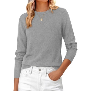PRETTYGARDEN Womens Fall Basic Long Sleeve Sweater | Soft Knit Fabric, Classic Crew Neck Sweaters, Loose Fit Sweater, Casual Going Out Outfits, 2026 Winter Trendy Clothes(Grey)