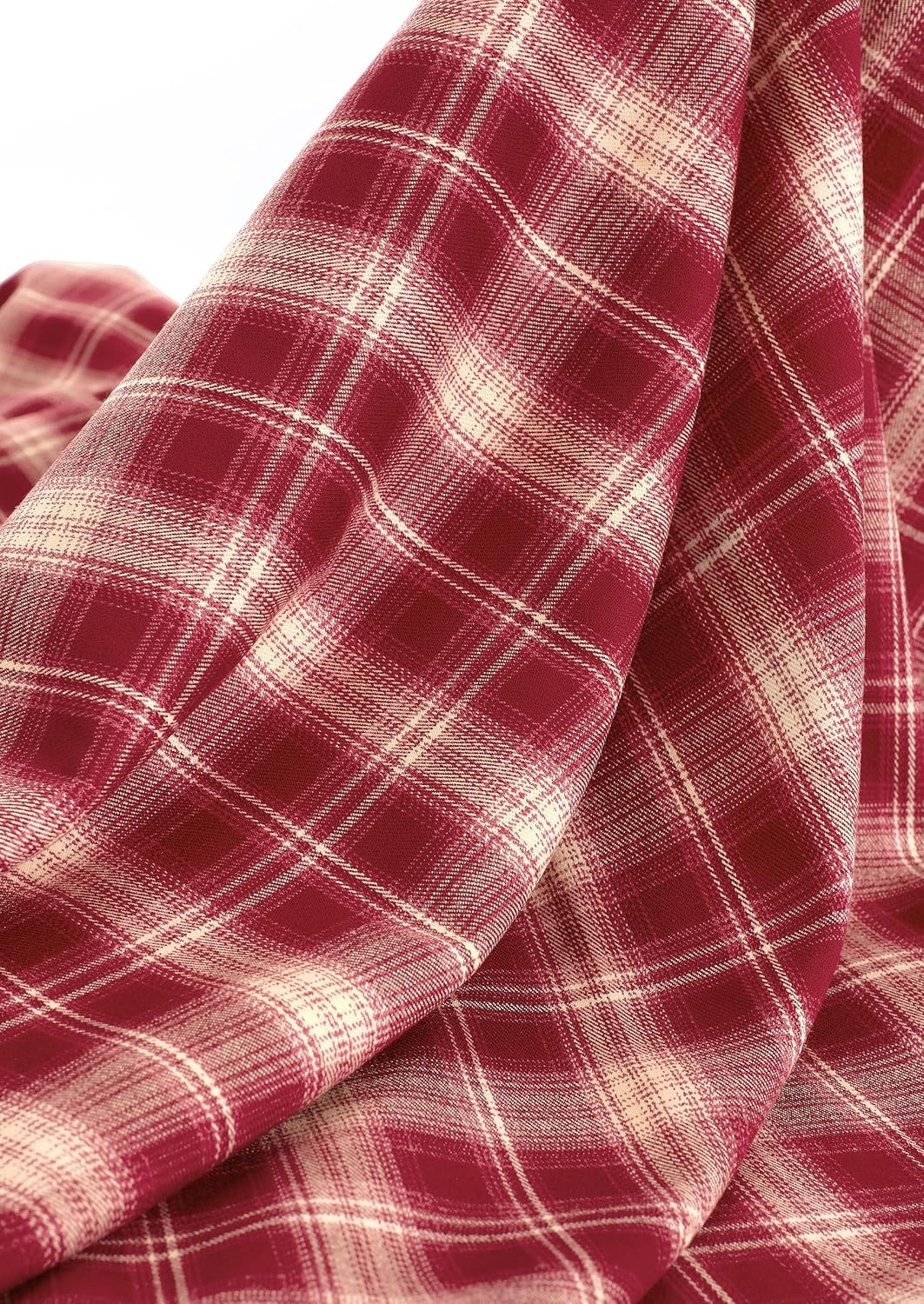 image:imagePRETTYGARDEN Womens Plaid High Waisted ALine Midi Skirts Elastic Waistband Long Flowy Skirt Classic Tartan Print Vintage Style Casual amp Formal Wear Fall Outfits Winter ClothingRed