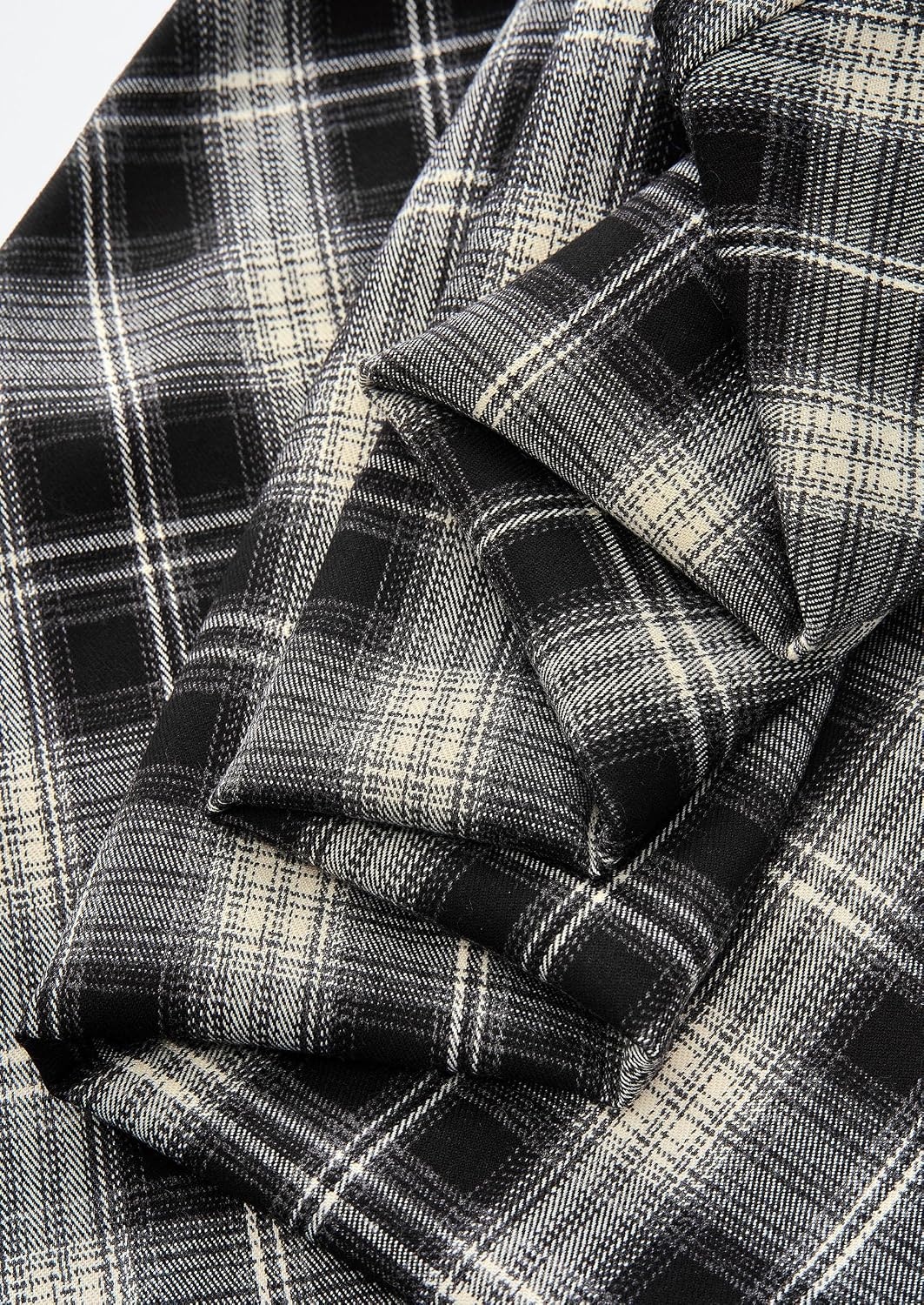 image:imagePRETTYGARDEN Womens Plaid High Waisted ALine Midi Skirts Elastic Waistband Long Flowy Skirt Classic Tartan Print Vintage Style Casual amp Formal Wear Fall Outfits Winter ClothingBlack
