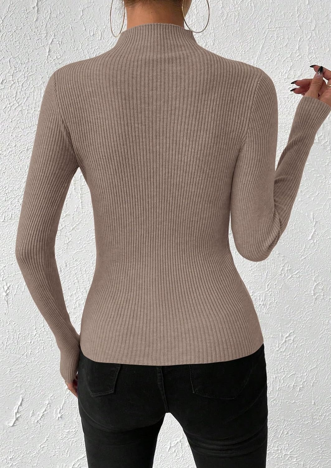 image:imagePRETTYGARDEN Lightweight Fall Sweaters for Women Slim FitKhaki