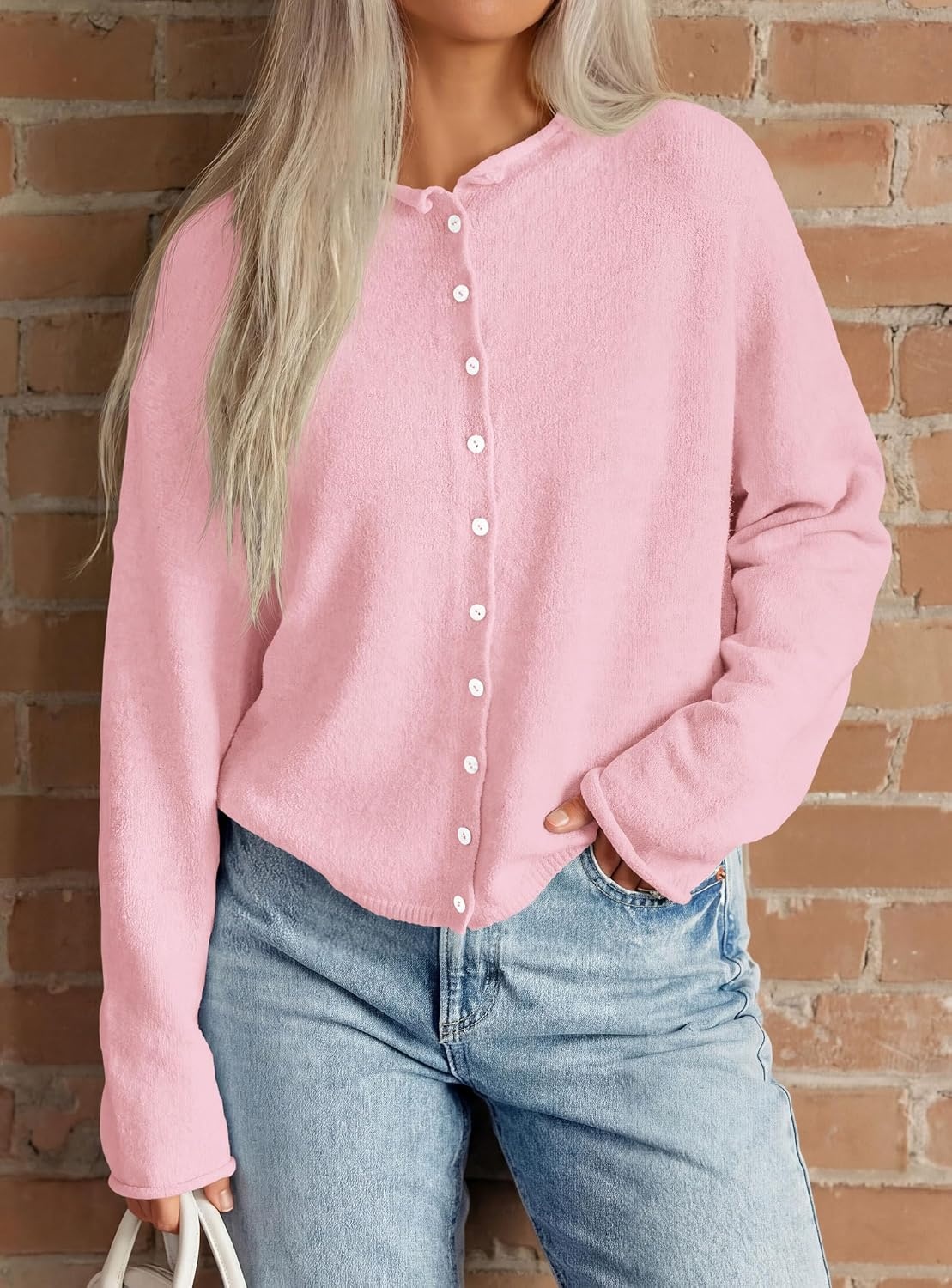 image:imagePRETTYGARDEN Lightweight Knit Cardigan Sweaters for WomenPink