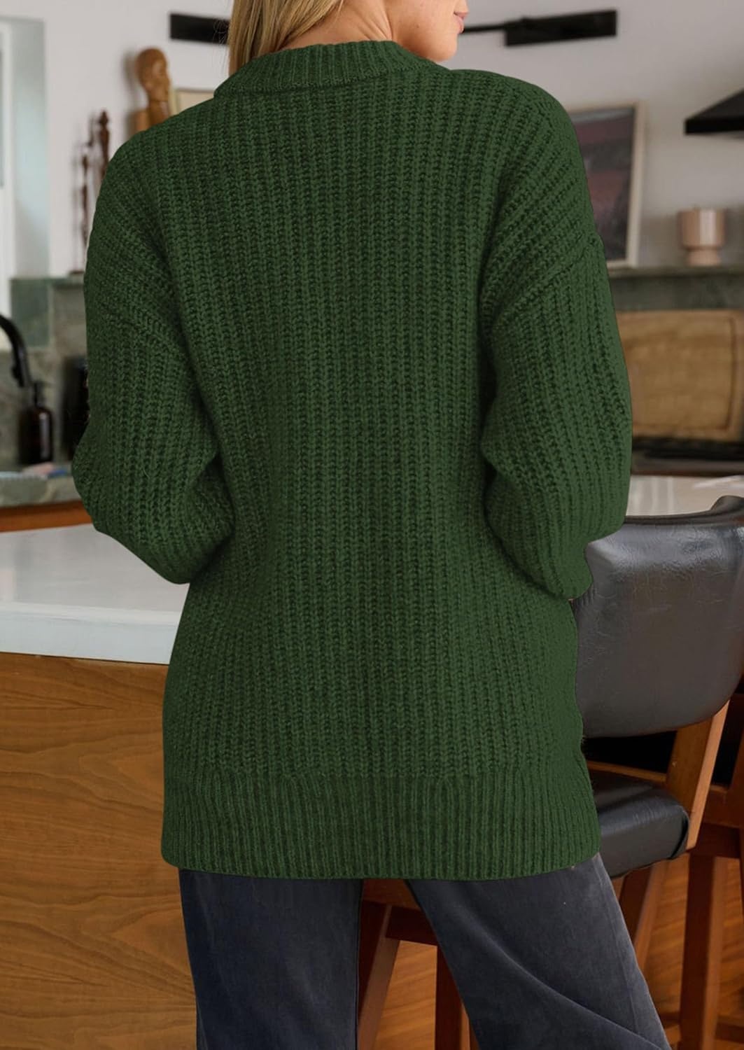 image:imagePRETTYGARDEN Oversized Cardigan Sweaters for Women Button UpArmy Green