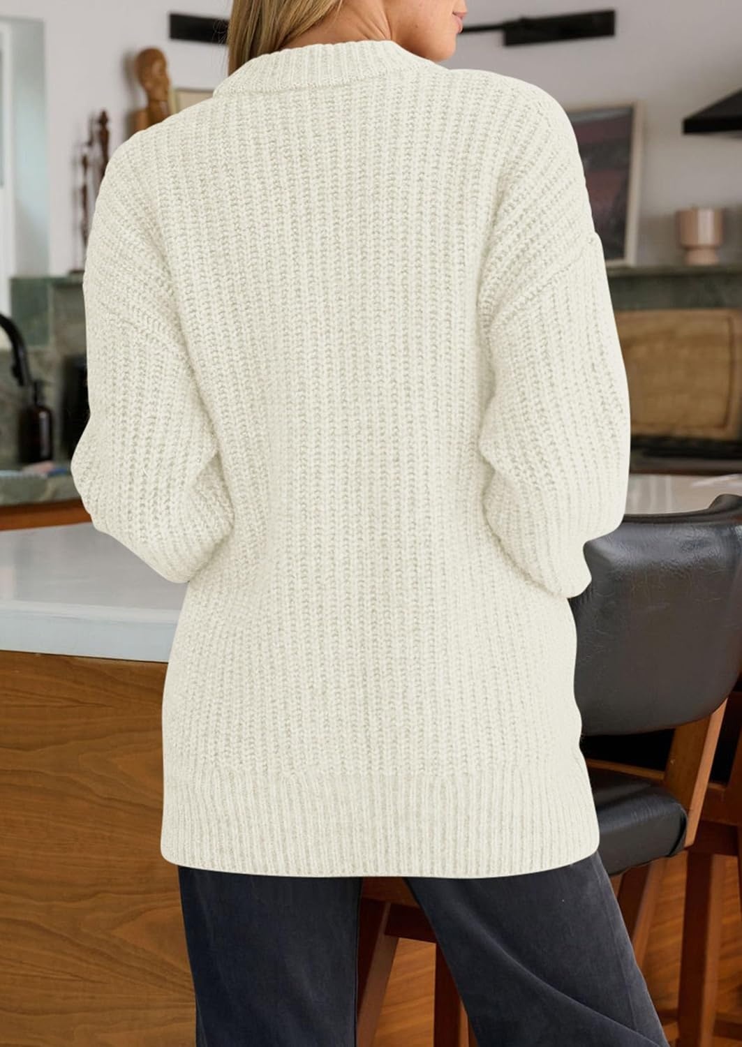 image:imagePRETTYGARDEN Oversized Cardigan Sweaters for Women Button UpWhite
