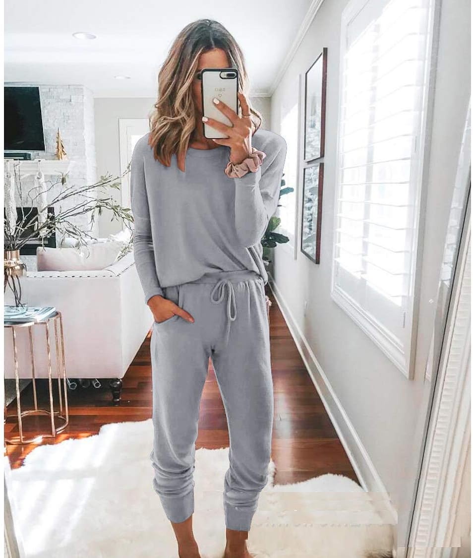 image:imagePRETTYGARDEN Travel Outfit Women 2 Piece Lounge SetsLight Grey