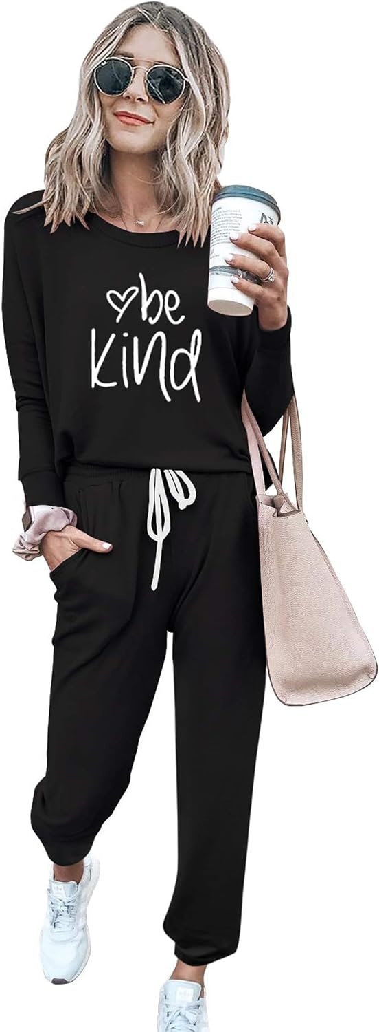 image:imagePRETTYGARDEN Travel Outfit Women 2 Piece Lounge SetsPatternedblack