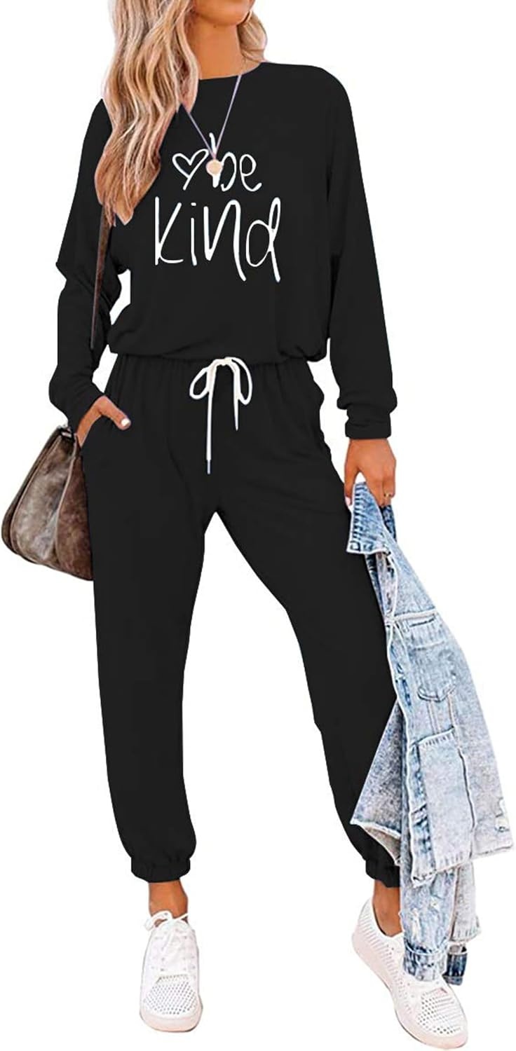 image:imagePRETTYGARDEN Travel Outfit Women 2 Piece Lounge SetsPatternedblack