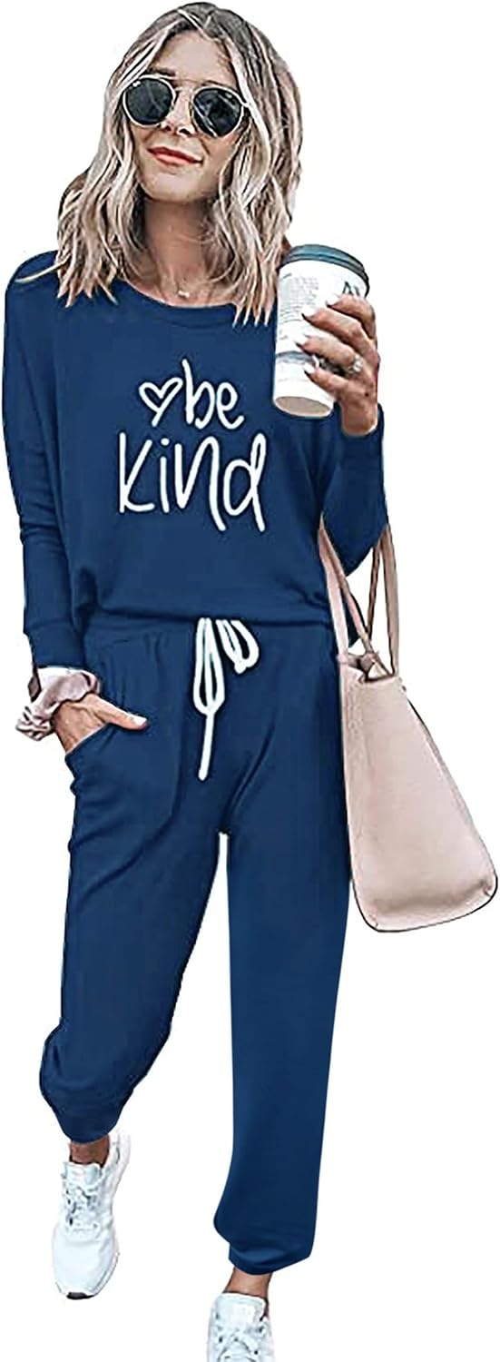image:imagePRETTYGARDEN Travel Outfit Women 2 Piece Lounge SetsPatterneddark Blue