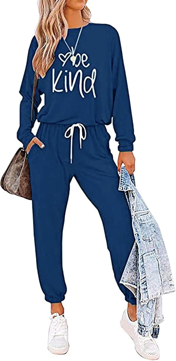 image:imagePRETTYGARDEN Travel Outfit Women 2 Piece Lounge SetsPatterneddark Blue
