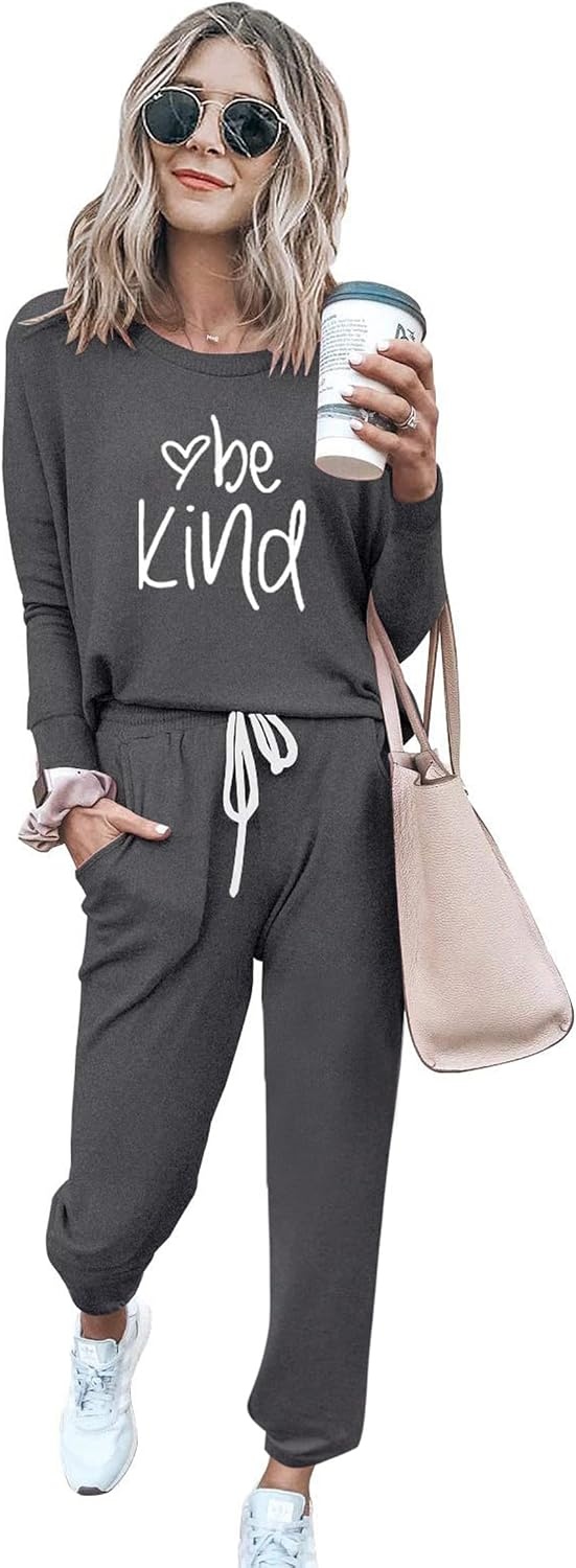 image:imagePRETTYGARDEN Travel Outfit Women 2 Piece Lounge SetsPatterneddark Grey