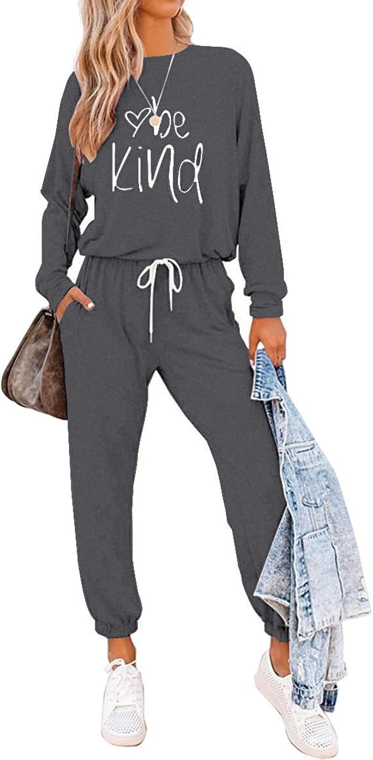image:imagePRETTYGARDEN Travel Outfit Women 2 Piece Lounge SetsPatterneddark Grey