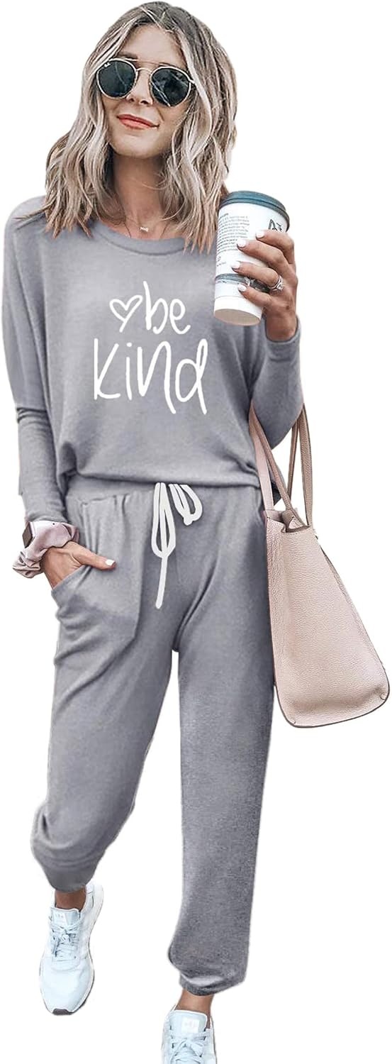 image:imagePRETTYGARDEN Travel Outfit Women 2 Piece Lounge SetsPatternedgrey