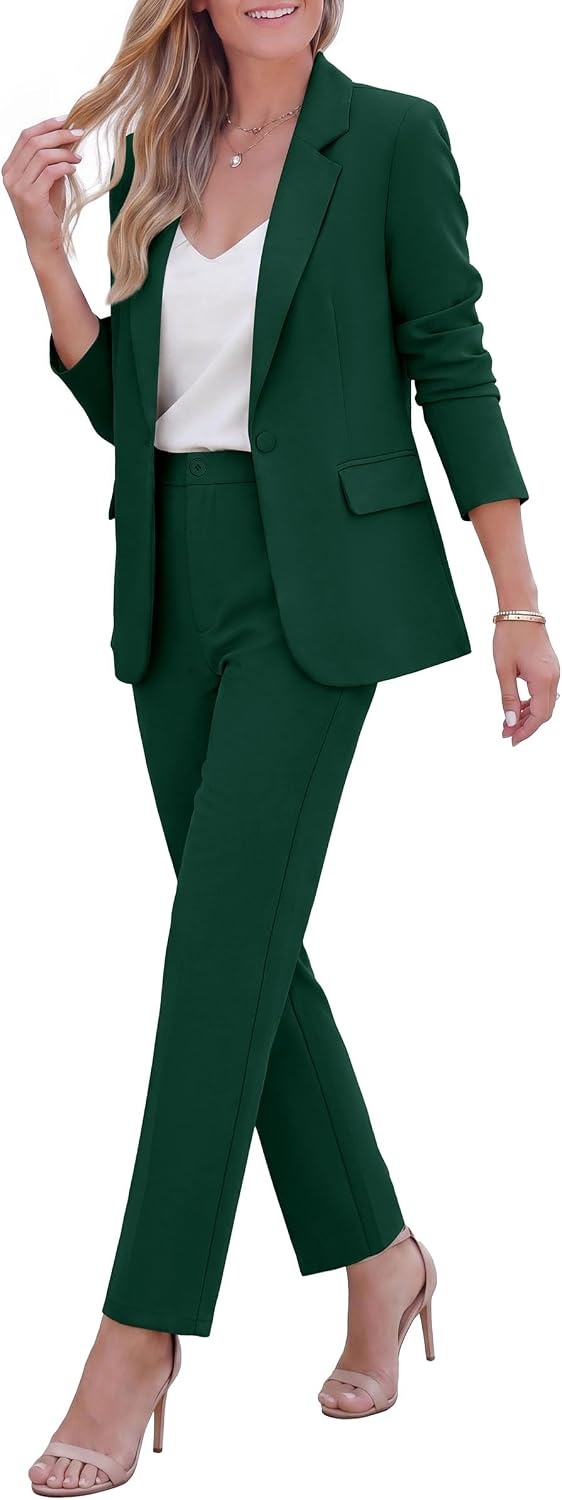 image:imagePRETTYGARDEN Two Piece Sets for Women Dressy Pant SuitsDark Green