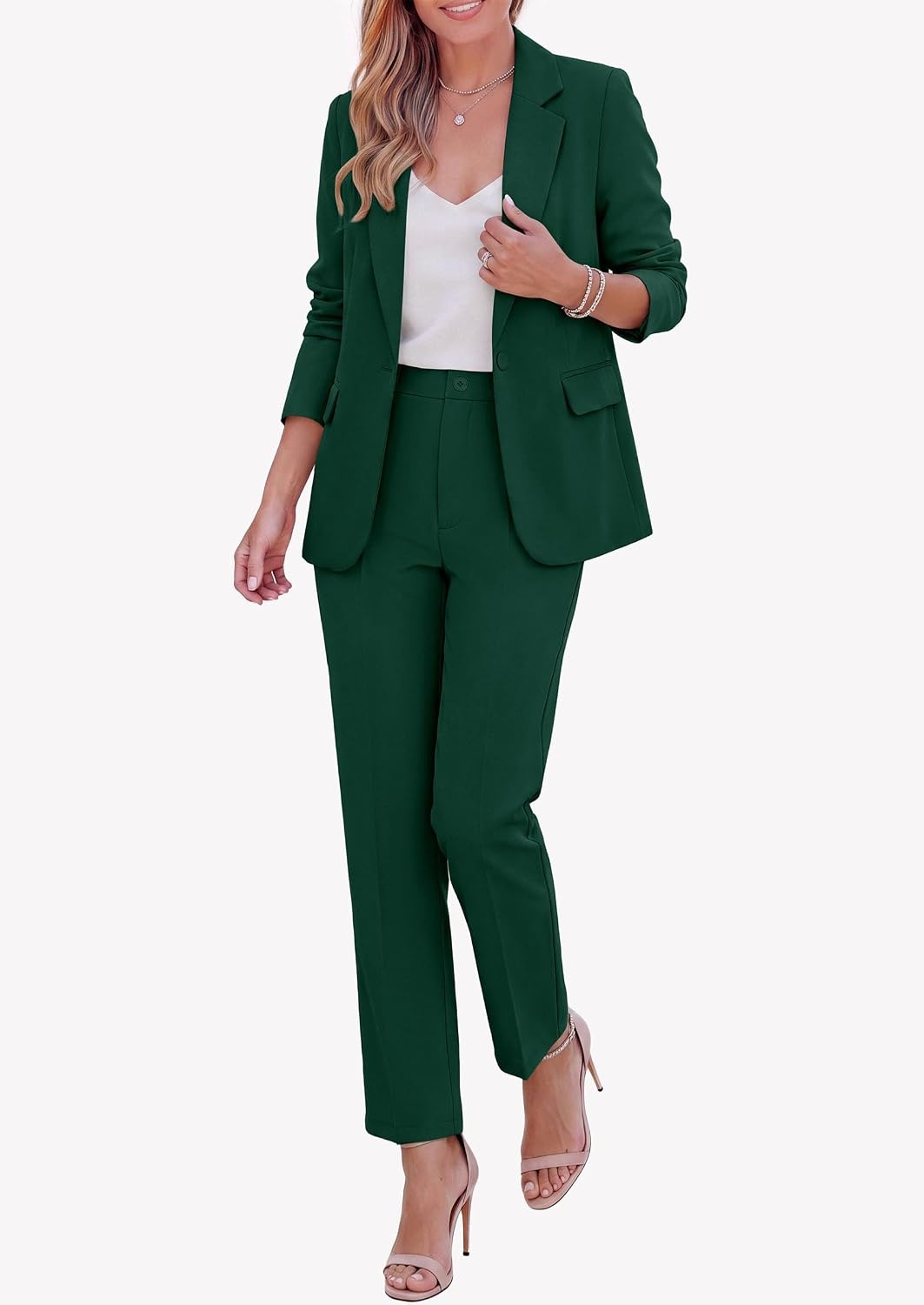 image:imagePRETTYGARDEN Two Piece Sets for Women Dressy Pant SuitsDark Green