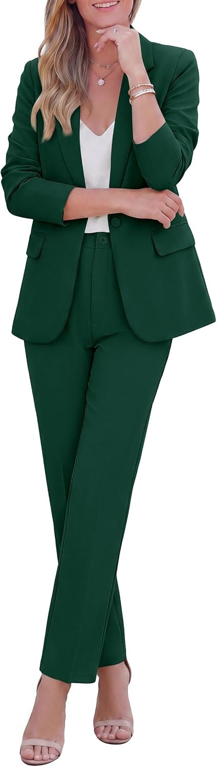 image:imagePRETTYGARDEN Two Piece Sets for Women Dressy Pant SuitsDark Green