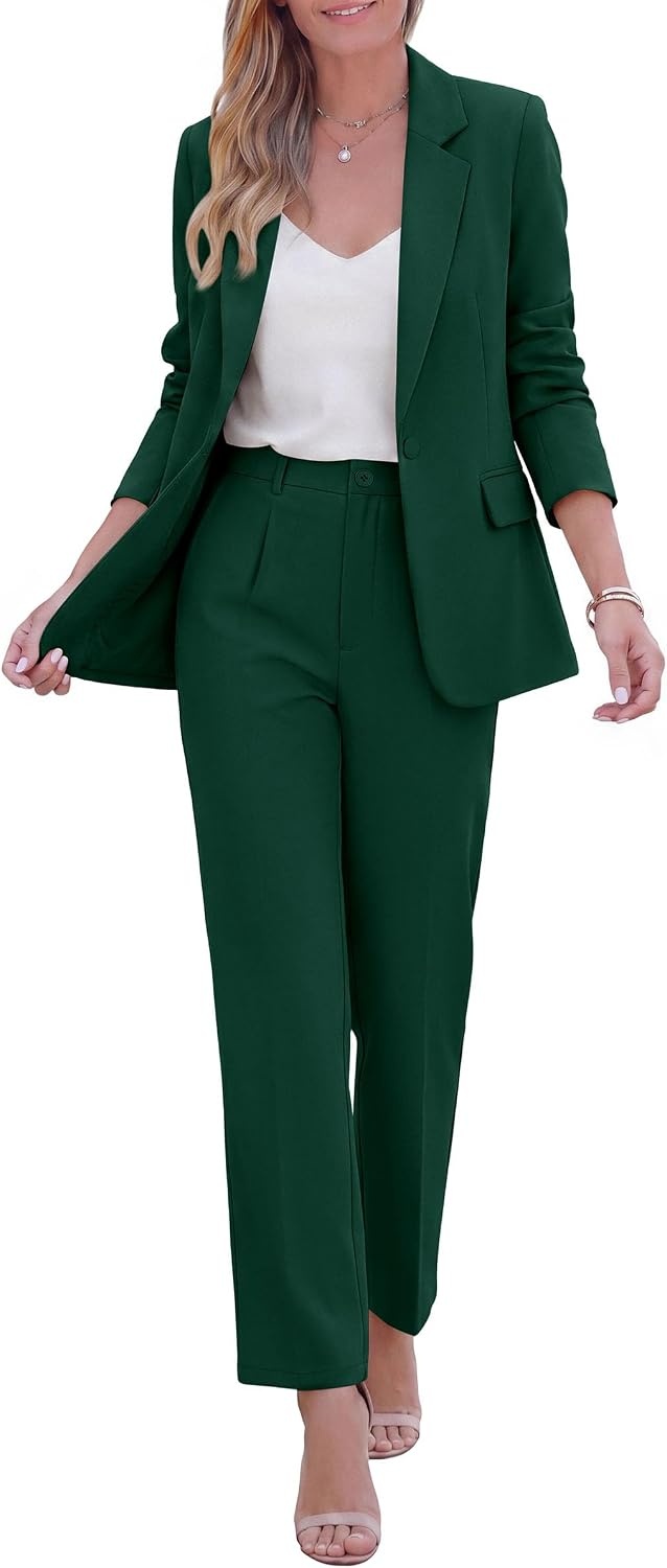 image:imagePRETTYGARDEN Two Piece Sets for Women Dressy Pant SuitsDark Green