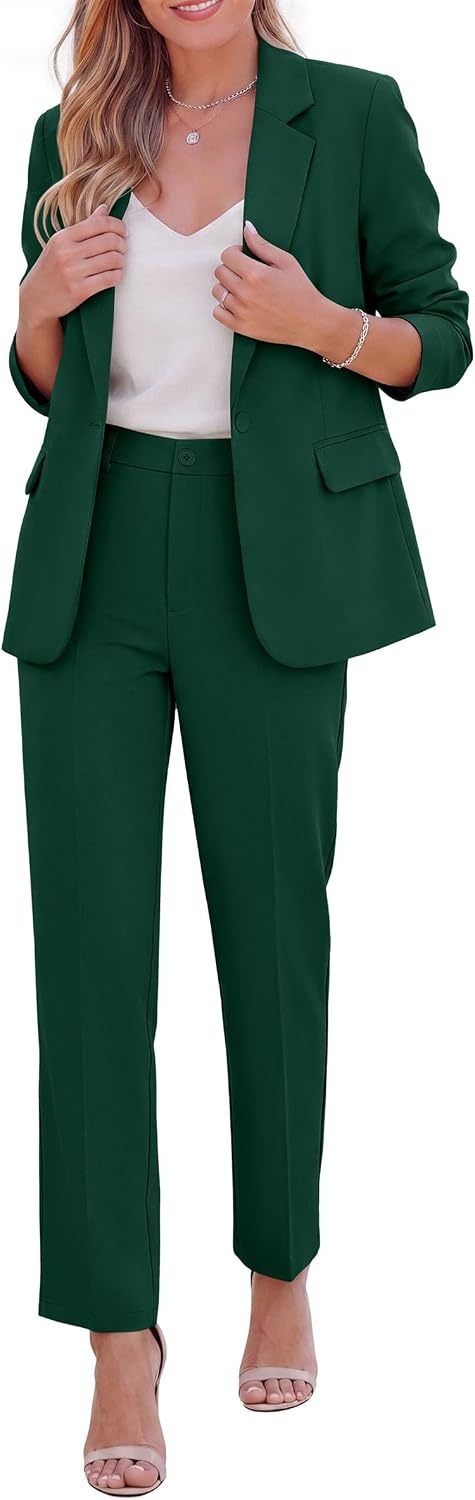 image:imagePRETTYGARDEN Two Piece Sets for Women Dressy Pant SuitsDark Green