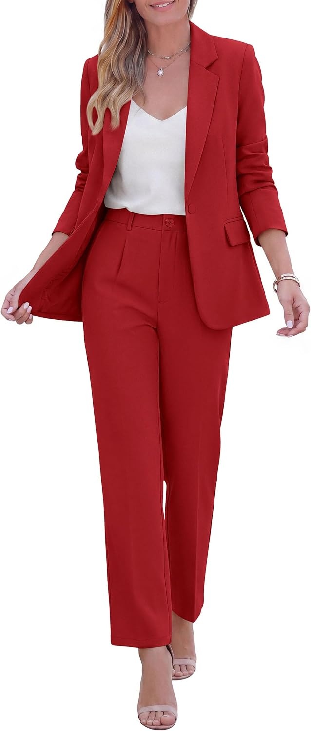 image:imagePRETTYGARDEN Two Piece Sets for Women Dressy Pant SuitsRed