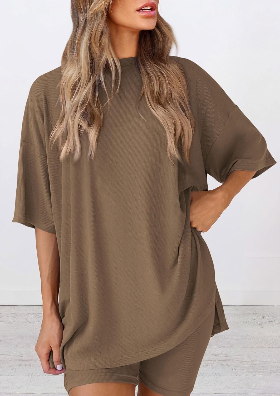image:imagePRETTYGARDEN Women 2 Piece Lounge Set Airport Travel OutfitDark Khaki