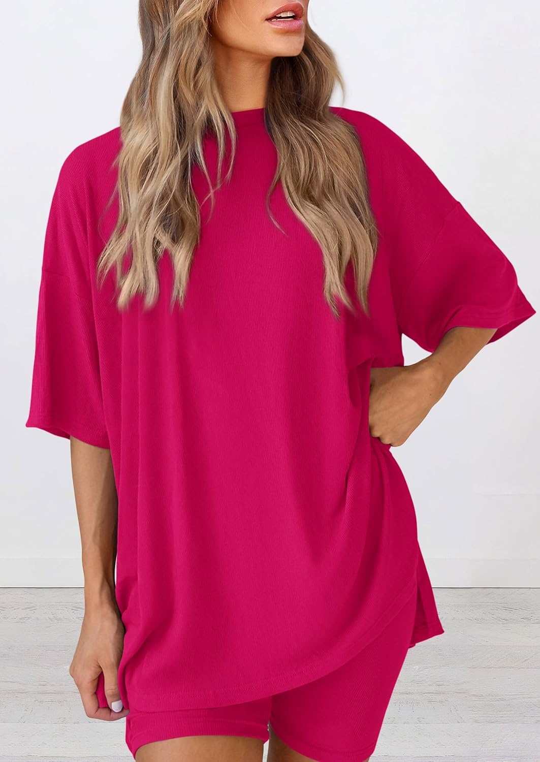 image:imagePRETTYGARDEN Women 2 Piece Lounge Set Airport Travel OutfitRose Red