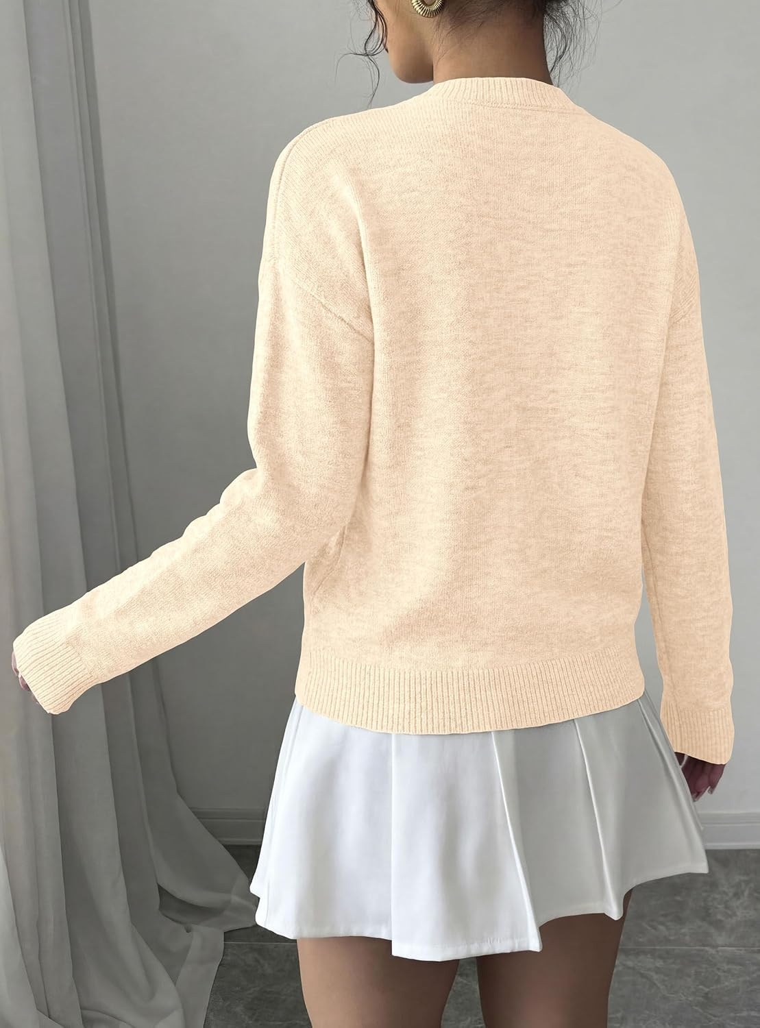 image:imagePRETTYGARDEN Women Fall Sweaters Trendy Floral Knit PulloverBeige