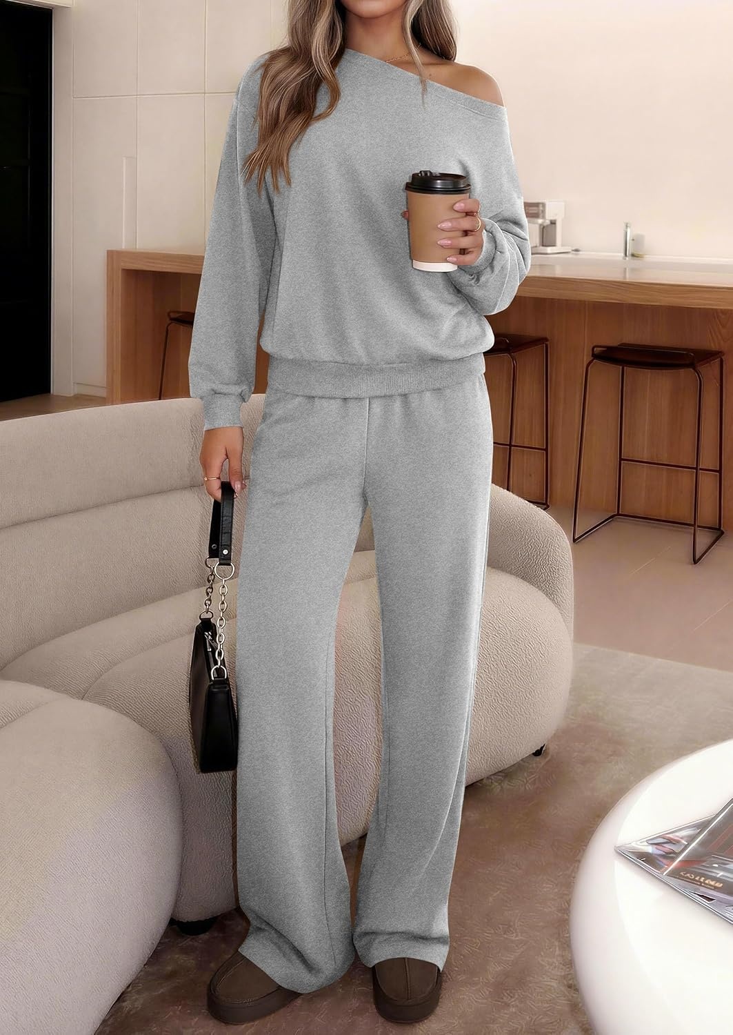 image:imagePRETTYGARDEN Womens 2 Piece Casual Matching Lounge SetsGrey