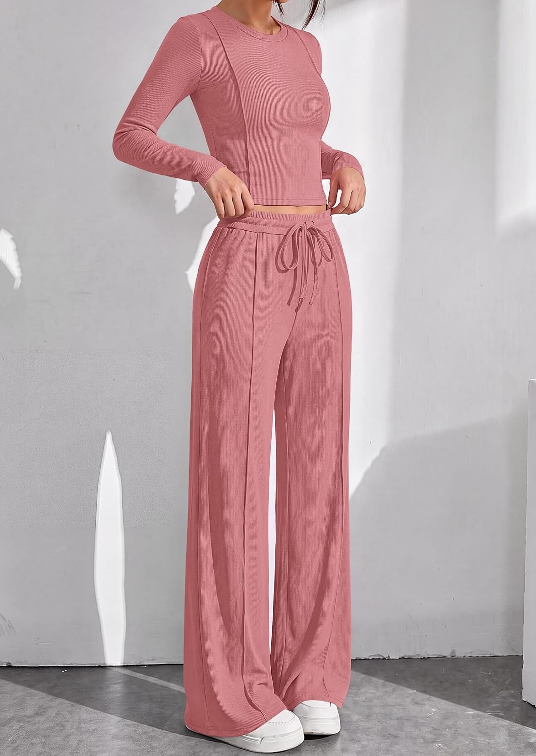image:imagePRETTYGARDEN Womens 2 Piece Sets Long Sleeve OutfitsPink