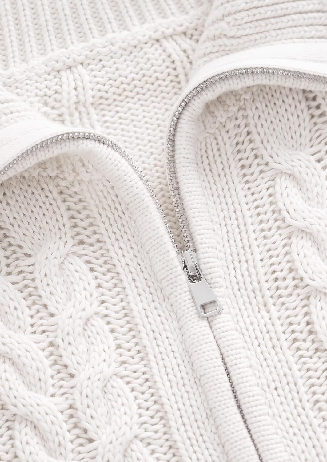 image:imagePRETTYGARDEN Womens Cable Knit Cropped Cardigan SweatersWhite