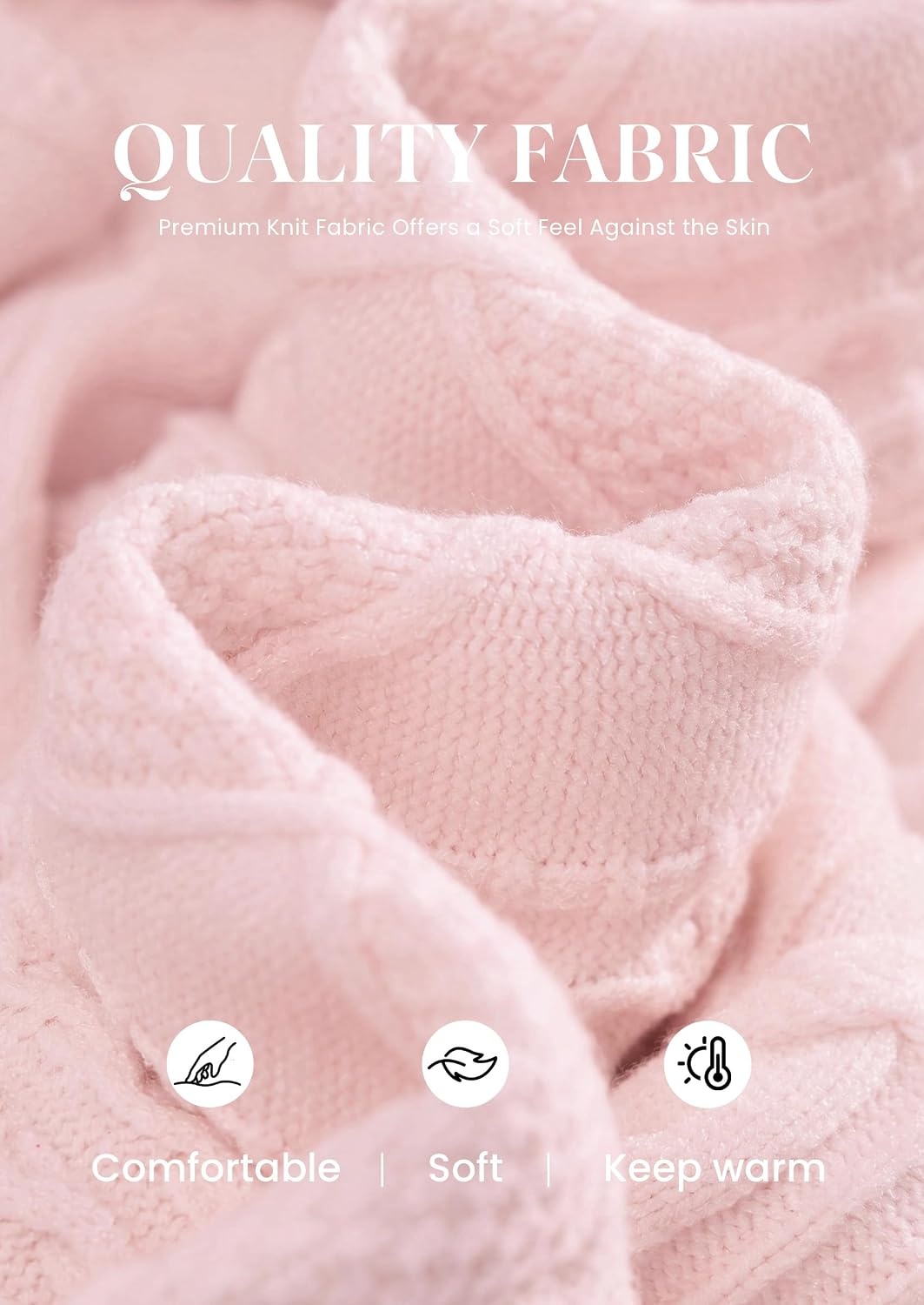 image:imagePRETTYGARDEN Womens Cable Knit Sweater Crewneck PulloverPink