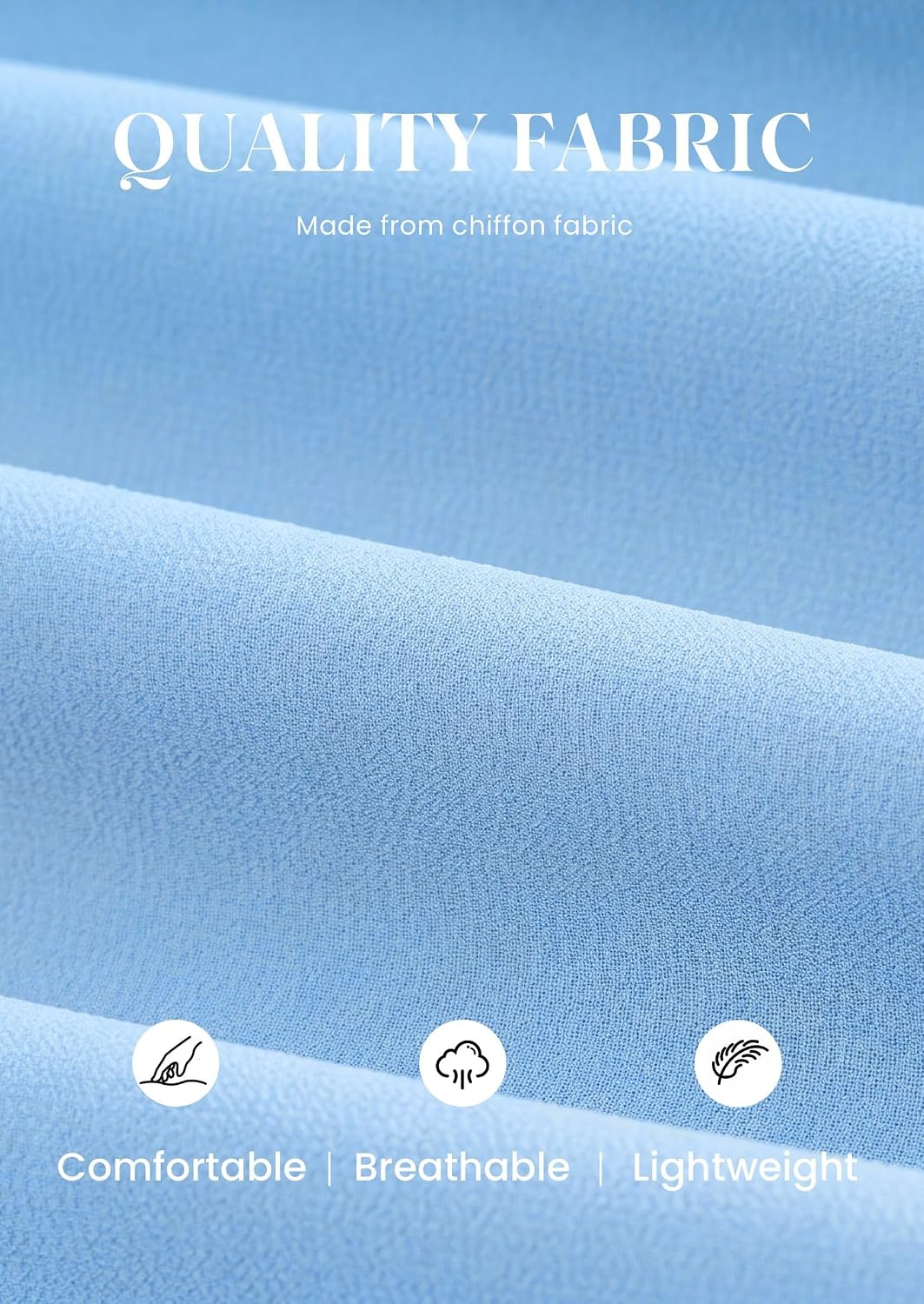 image:imagePRETTYGARDEN Womens Chiffon Blouses Dressy Casual Mock Neck TopsLight Blue