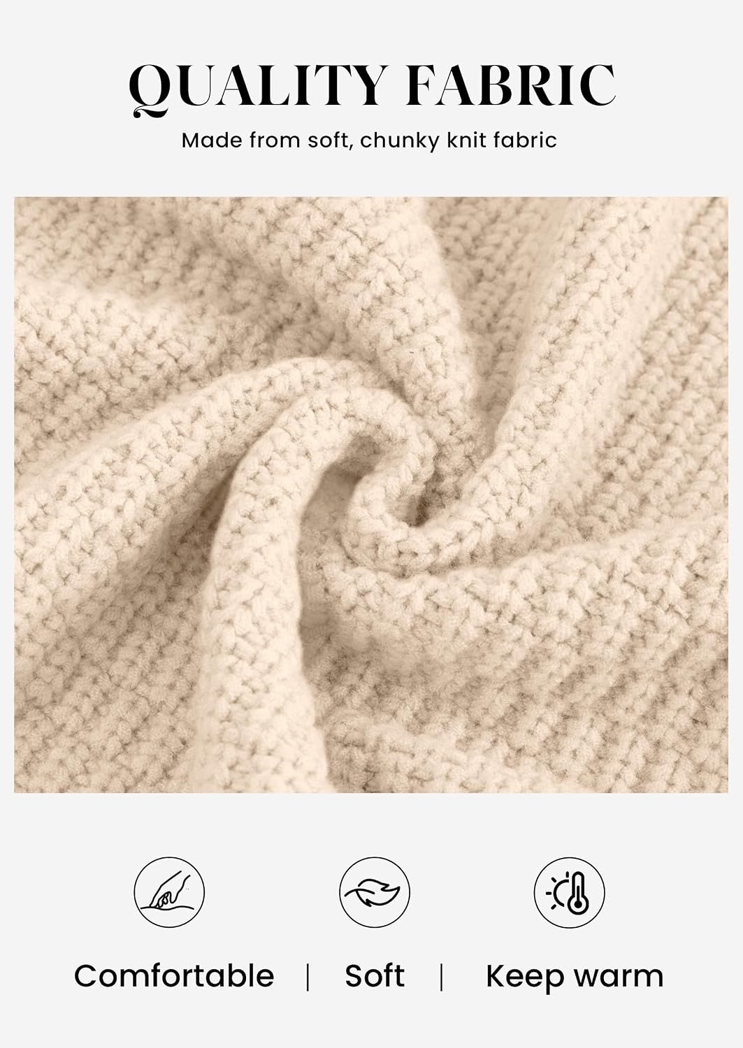 image:imagePRETTYGARDEN Womens Fall Cardigan Open Front Chunky SweatersBeige