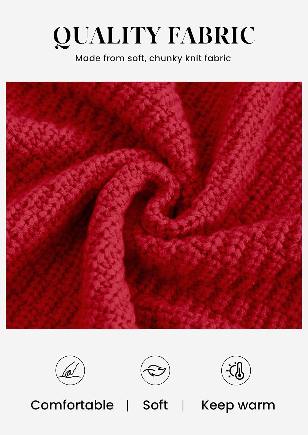 image:imagePRETTYGARDEN Womens Fall Cardigan Open Front Chunky SweatersRed