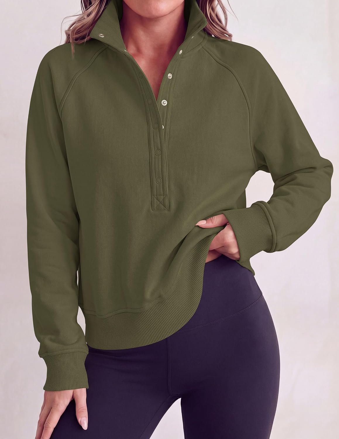 image:imagePRETTYGARDEN Womens Fall Trendy Oversized SweatshirtsArmy Green