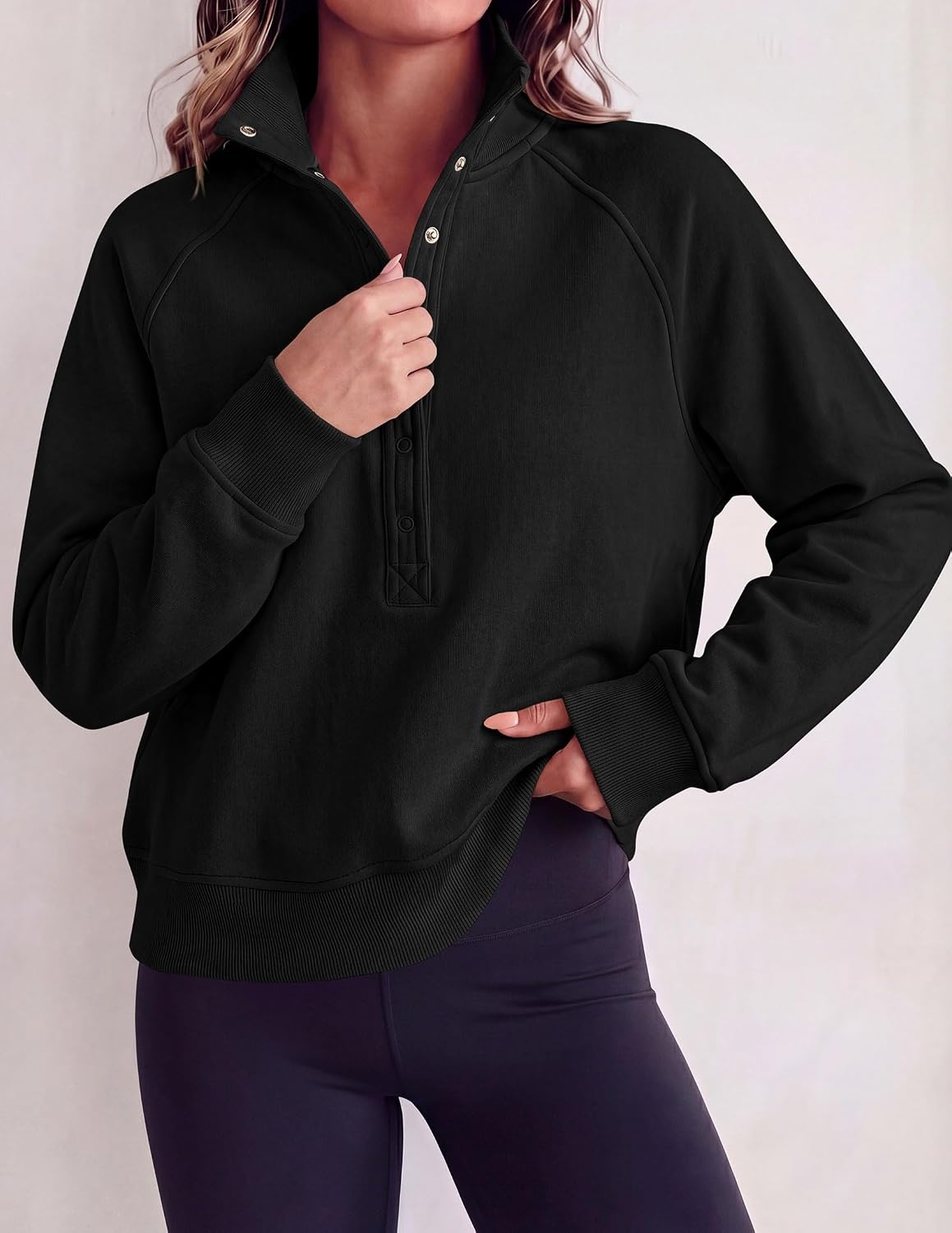 image:imagePRETTYGARDEN Womens Fall Trendy Oversized SweatshirtsBlack
