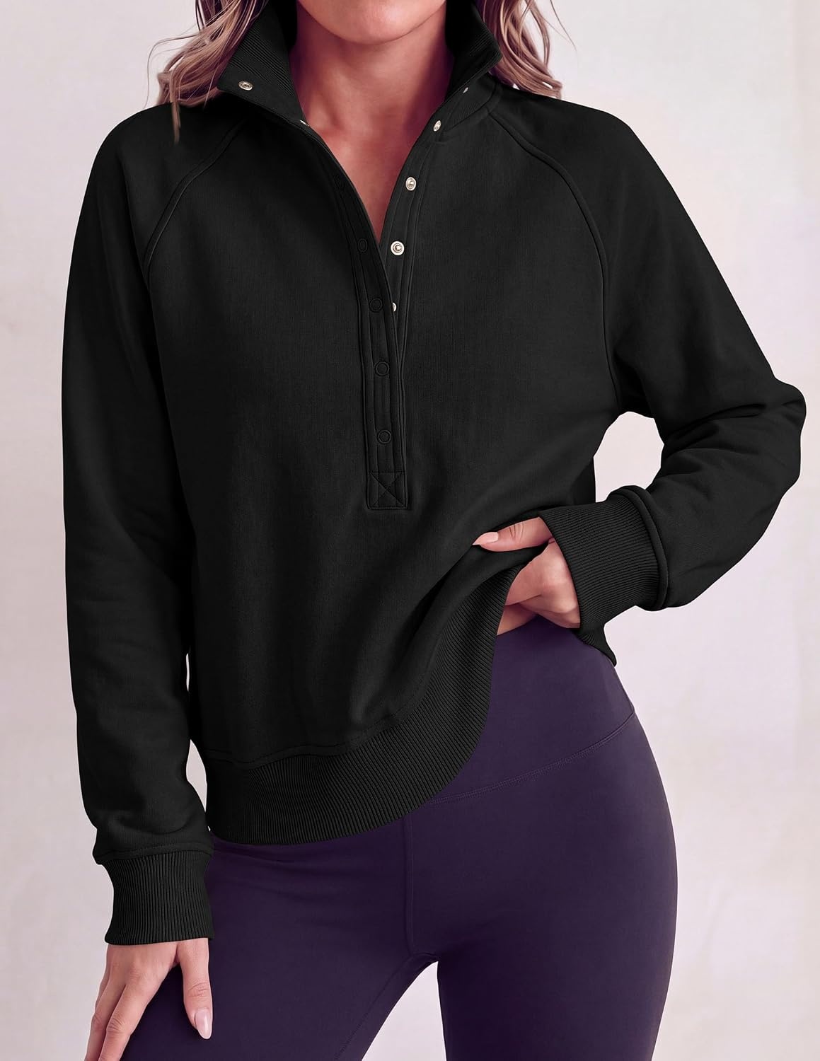 image:imagePRETTYGARDEN Womens Fall Trendy Oversized SweatshirtsBlack