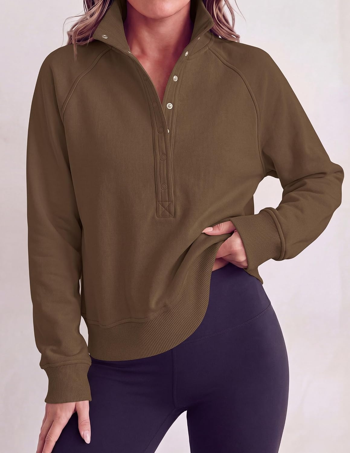 image:imagePRETTYGARDEN Womens Fall Trendy Oversized SweatshirtsBrown