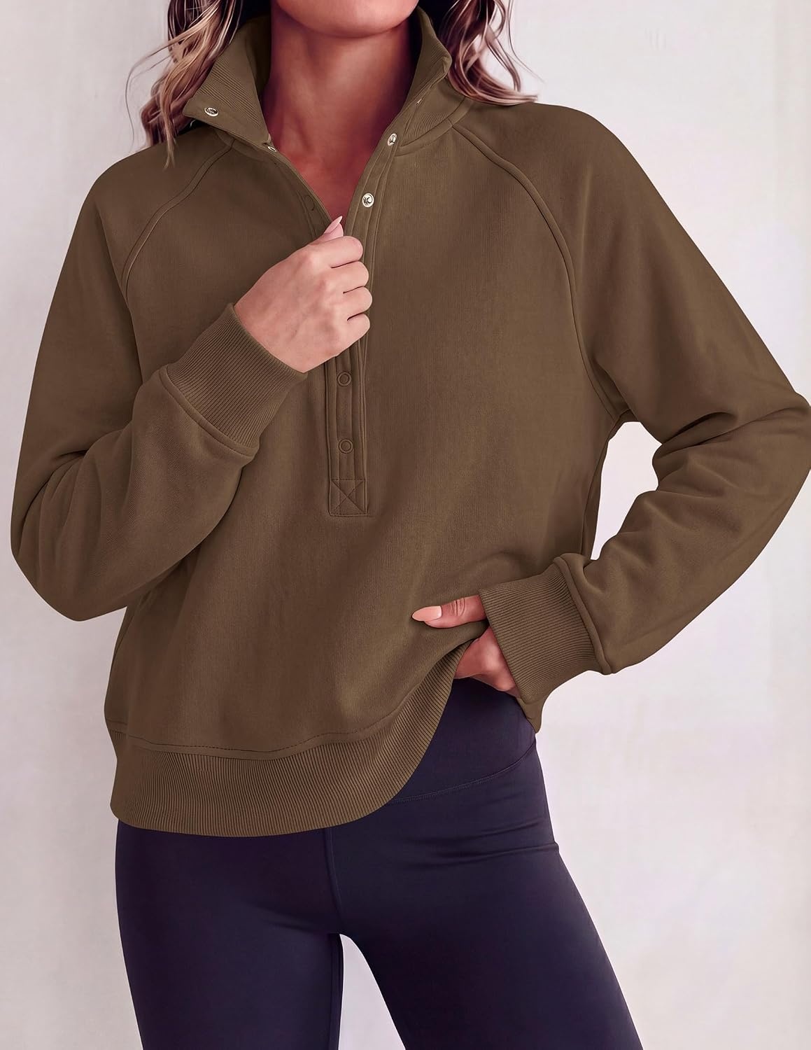 image:imagePRETTYGARDEN Womens Fall Trendy Oversized SweatshirtsBrown