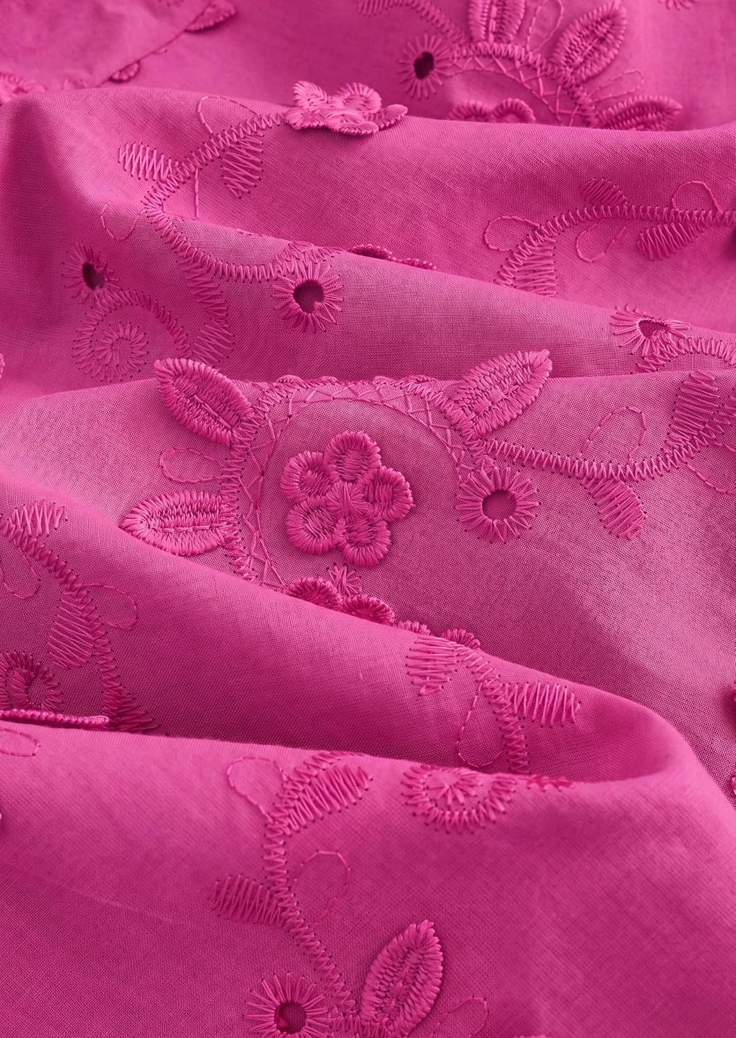 image:imagePRETTYGARDEN Womens Floral Embroidered Button Down ShirtsRose Red